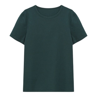 CHU楚妞[高织]TR同源长绒棉短袖T恤2026春季新款女简约显瘦上衣