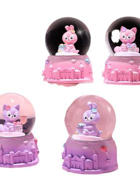 多款宠物公仔水晶球雪花发光树脂摆件玻璃球儿童玩具朋友礼物