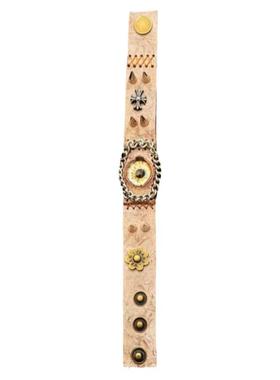 纯手工个性小众眼睛真皮铆钉朋克亚文化废土风美式男女潮流手环