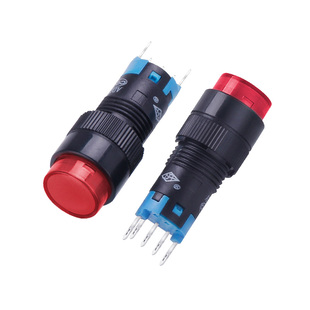 上开上海永星开孔12MM圆形按钮开关AD12-121L带灯复位5脚启动开关