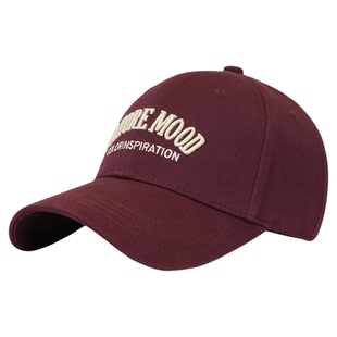 安可拉红刺绣字母鸭舌帽女美式潮牌硬顶宽檐显脸小遮阳棒球帽子男