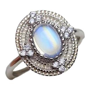 天然月光石戒指女/吊坠耳钉月光石项链/手链手镯纯银镶嵌宝石饰品