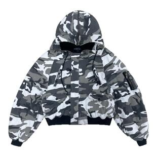 Grailz ProjectGR 24fw 雪地白迷彩N2B飞行夹克棉服Bomber做旧