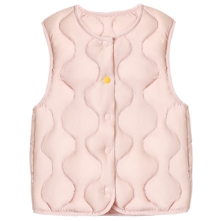 鸭鸭儿童轻薄羽绒马甲男女童2025冬季新款保暖中大童装冬装外套潮