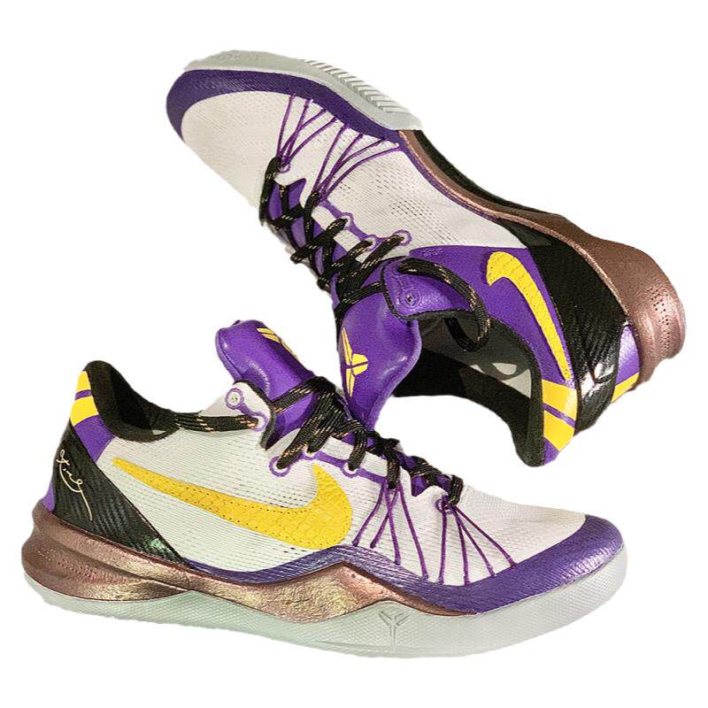 STY定制 Nike Kobe 8 ZK8 白色 科比8PE 白紫湖人 低帮实战篮球鞋