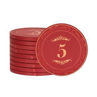 游戏大陆桂冠雕刻德州扑克陶瓷筹码专业有面值高端43mm德扑筹码币