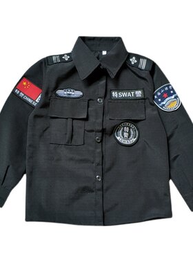 万圣节男孩小警服宝宝军装演出服