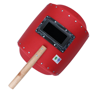 电焊面罩手持式红钢纸焊帽焊工氩弧焊烧焊防护全脸防烤脸透气帽子