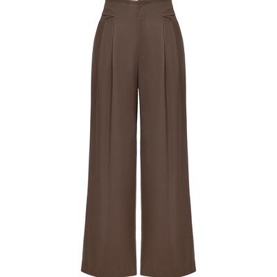 雅莹垂感轻柔精纺羊毛西装裤