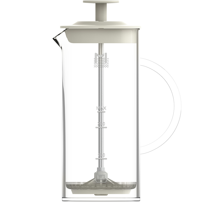 MAVO奶泡机 打奶泡器手动 手打奶泡壶 咖啡牛奶打泡器 玻璃奶泡杯