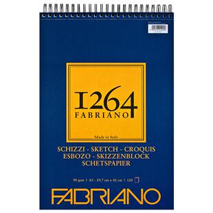 官方旗舰店意大利FABRIANO飞碧纳1264绘画本300g棉浆无酸纸专用美术生旅行素描线圈本200g薄Sketch速写画画本