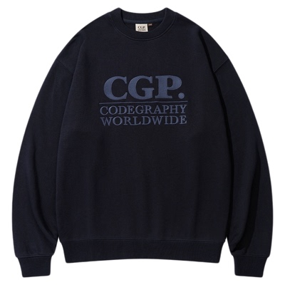 Codegraphy韩国男士25冬季简约圆领印花方形标志卫衣MUSINSA