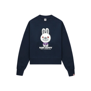 APEE女装秋冬卡通兔子图案印花圆领卫衣F146A5P