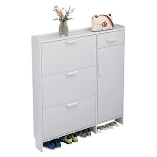 鞋柜超薄17cm经济型家用门口简约现代多功能窄收纳柜翻斗式小鞋架