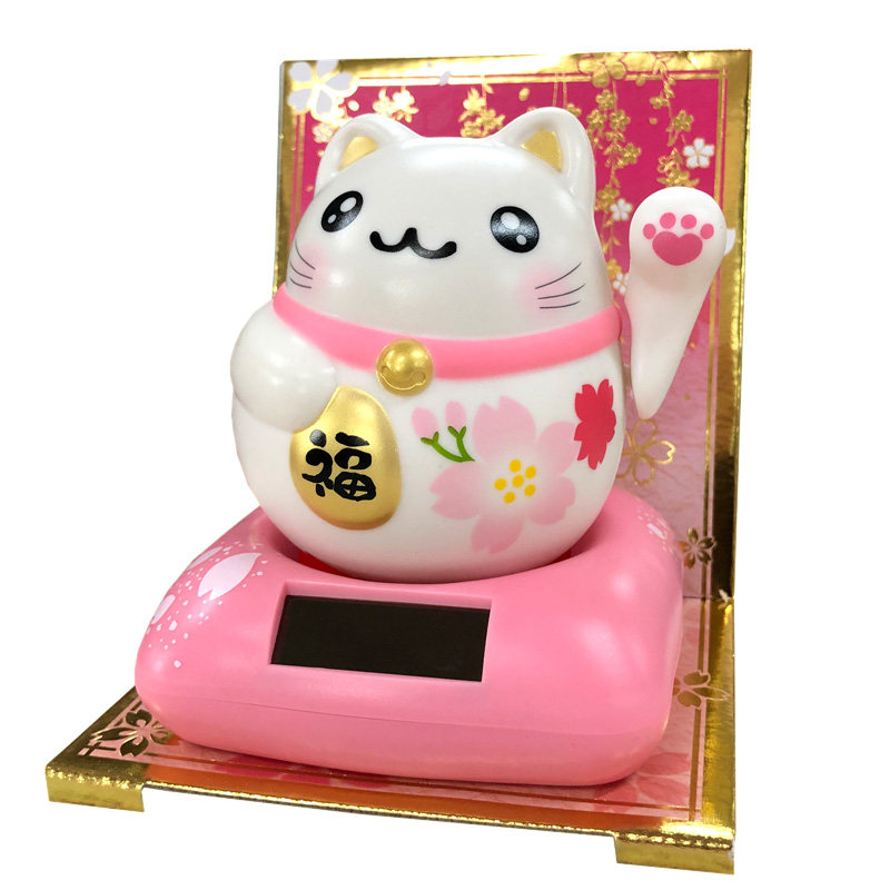 日本招财猫福马车载摆件摇头公仔