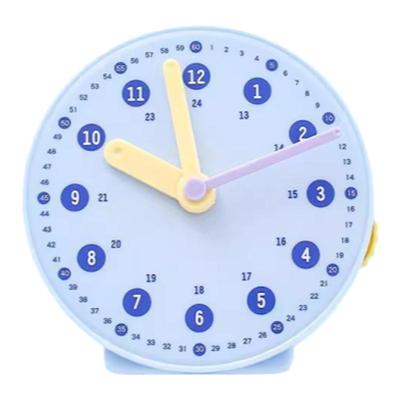 钟表模型教材同步小学数学教具12/24小时三针联动时钟学具小学生一二年级儿童学习认识时间钟面宝宝早教玩具