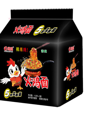 国圆清真火鸡面五连包装香辣蟹黄