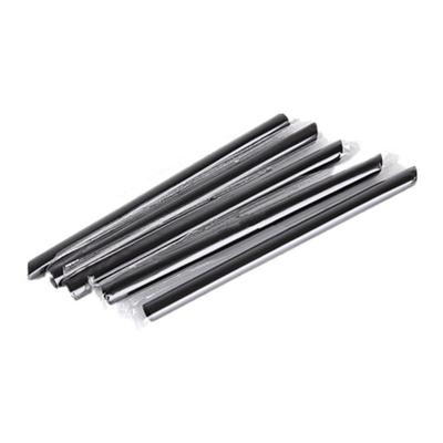 包邮黑色独立纸包装细透明小吸管