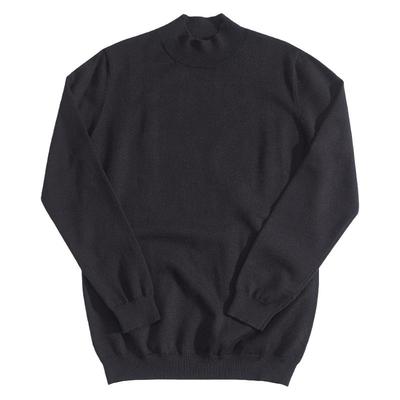 川泽男士中领毛衣打底黑色针织衫