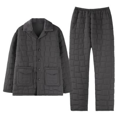 秋冬季羽绒夹棉睡衣猫人男士