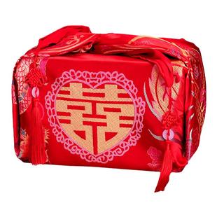 结婚包袱皮一对女方陪嫁套装喜盆包裹布新娘红包袱布婚庆用品大全