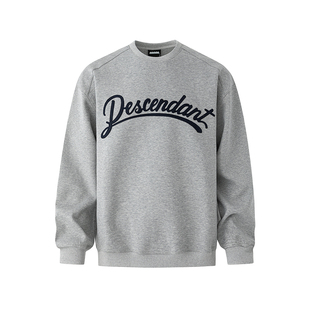 MRCYC字母贴布灰色卫衣男秋季宽松圆领上衣韩系休闲运动套头外套