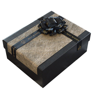 黑色节日长方形精美大号礼品盒