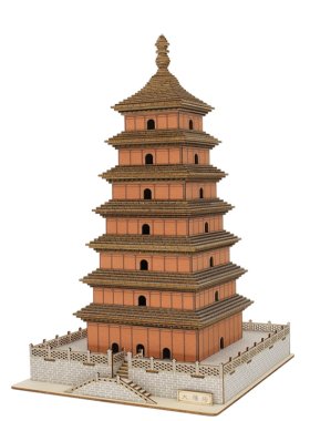 下河桥木质3D立体大雁塔拼图