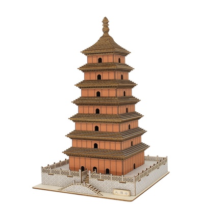 下河桥木质3D立体大雁塔拼图