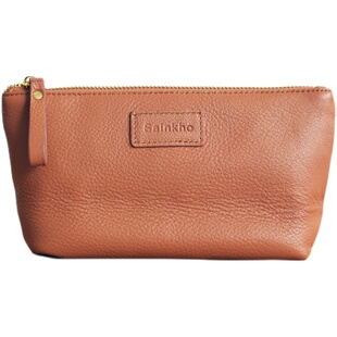 山叩sainkho真皮化妆包头层牛皮洗漱包男女式旅行手机包手拿包软