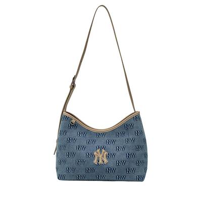 【自营】MLB男女通勤休闲复古老花大容量斜挎包水桶包26春季BMMD1