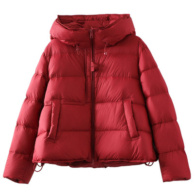 90白鸭绒连帽泡芙羽绒服加厚外套