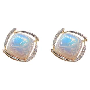 网红爆款四方来财珍珠耳扣耳环女轻奢高级感银针耳钉优雅气质耳饰