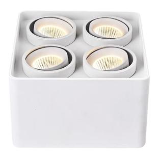 极简明装深杯防眩射灯无主灯led吸顶灯斗胆灯客厅筒灯四头正方形