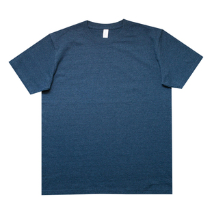 新疆棉重磅粗棉9.5盎司复古水洗靛蓝indigo蓝染纯色男女打底衫T恤