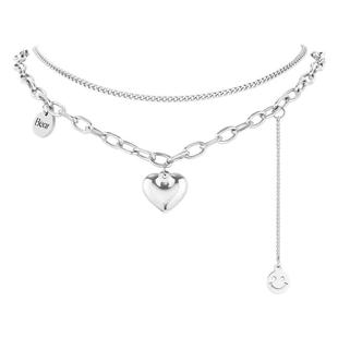 DODOGOGO爱心长款项链毛衣链女款配饰秋冬高级双层锁骨链颈链吊坠