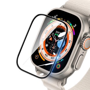 switcheasy适用2025苹果Apple Watch Ultra3全屏46手表膜Series11/10/9/8贴膜神器49mm保护膜42/45曲面3D软膜