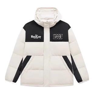 特步有暖气运动羽绒服男冬季新款加绒保暖薄棉服外套976429190578