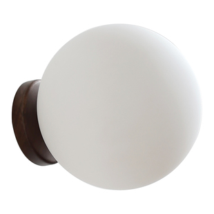 北美黑胡桃木圆球壁灯设计师样板房酒店民宿极简客厅背景墙床头灯