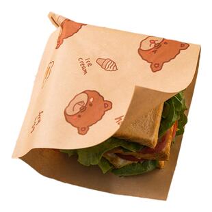 一次性三明治包装纸袋家用食品级防油汉堡煎饼手抓饼早餐吐司