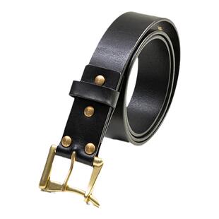 马登工装 美式复古手工黄铜快脱扣自动皮带阿美咔叽消防员腰带男