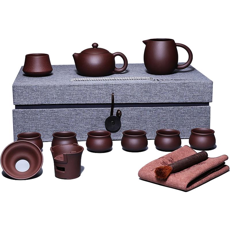 纯全手工名家风紫泥西施壶茶具