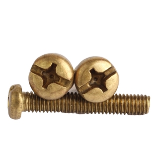 十字机牙螺丝原GB818铜圆头十字螺丝 铜盘头机螺钉M2-M10铜圆机螺