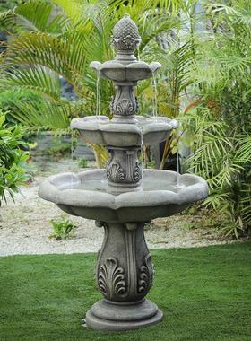 户外流水招财喷泉摆件循环水池庭院花园别墅酒店落地莲花景观装饰