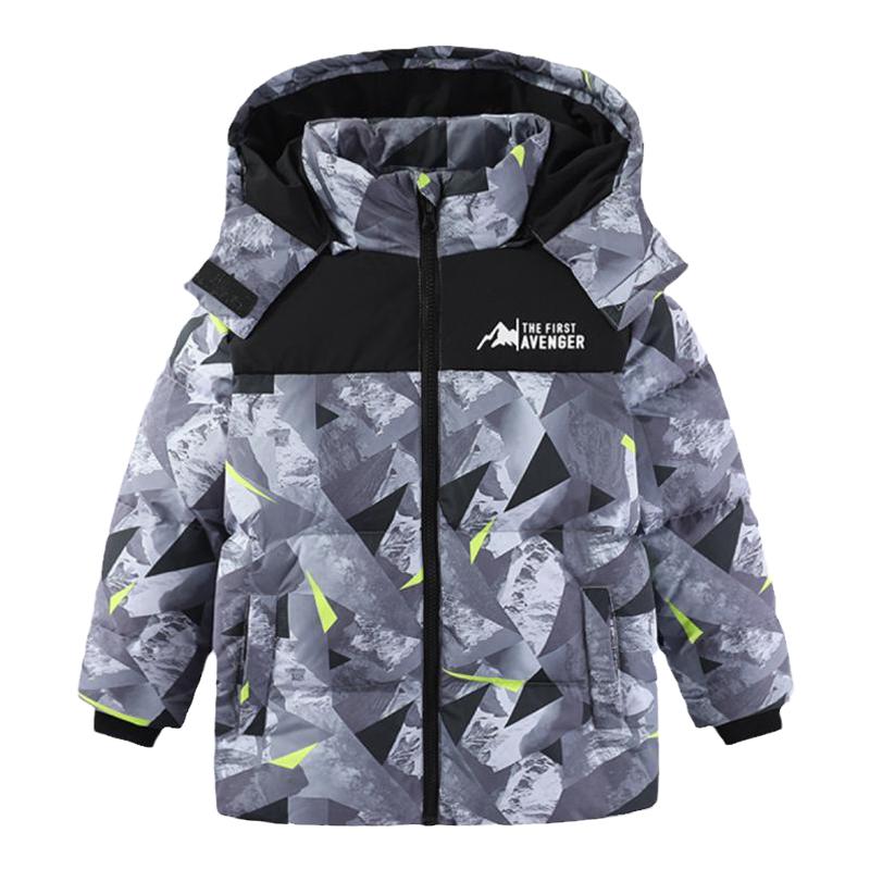 雪中飞儿童羽绒服男童短款加厚冬