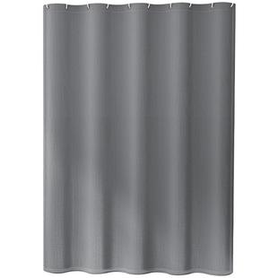 高档加厚布料纯色酒店浴帘卫生间隔断帘套装免打孔浴室防水帘门帘