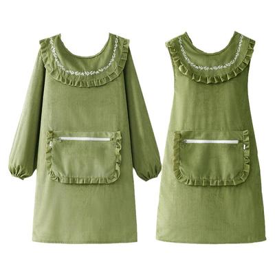 长袖围裙厨房家用新款防油污