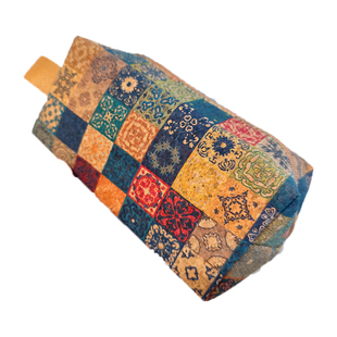 复古花砖软木面化妆包闽南特色文创轻便精致大收纳空间送妈妈闺蜜