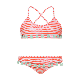 SUNUVA 女童分体泳衣设计感粉红色时尚泳装丨RollingKids