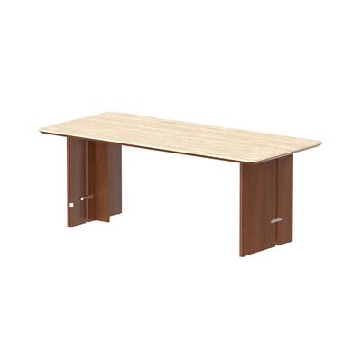 出乎生活岩板中古实木大板桌书桌